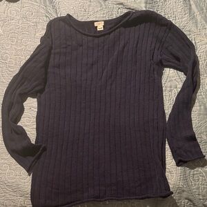J. Crew Dark Blue Ribbed Sweater